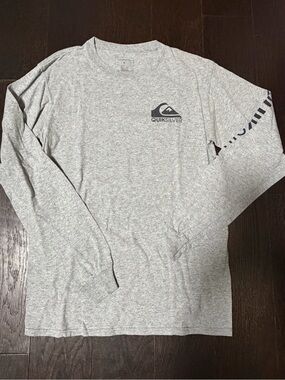 Quiksilver Men's Heather Gray Long Sleeve Logo Tee